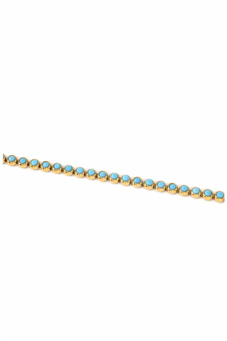 Turquoise Bezel Set Tennis Bracelet, Alternate, color, Gold
