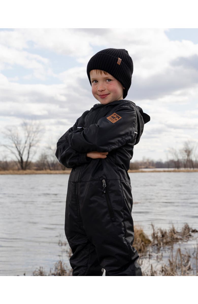 Deux par Deux Gender Inclusive Rib Knit Beanie Hat, Alternate, color, Black