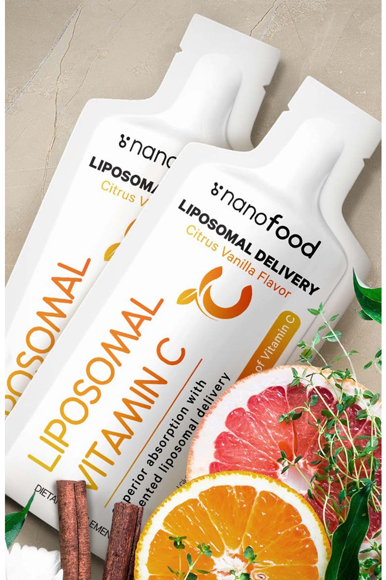 Nanofood Liposomal Vitamin C + E Liquid Supplement, Alternate, color, White