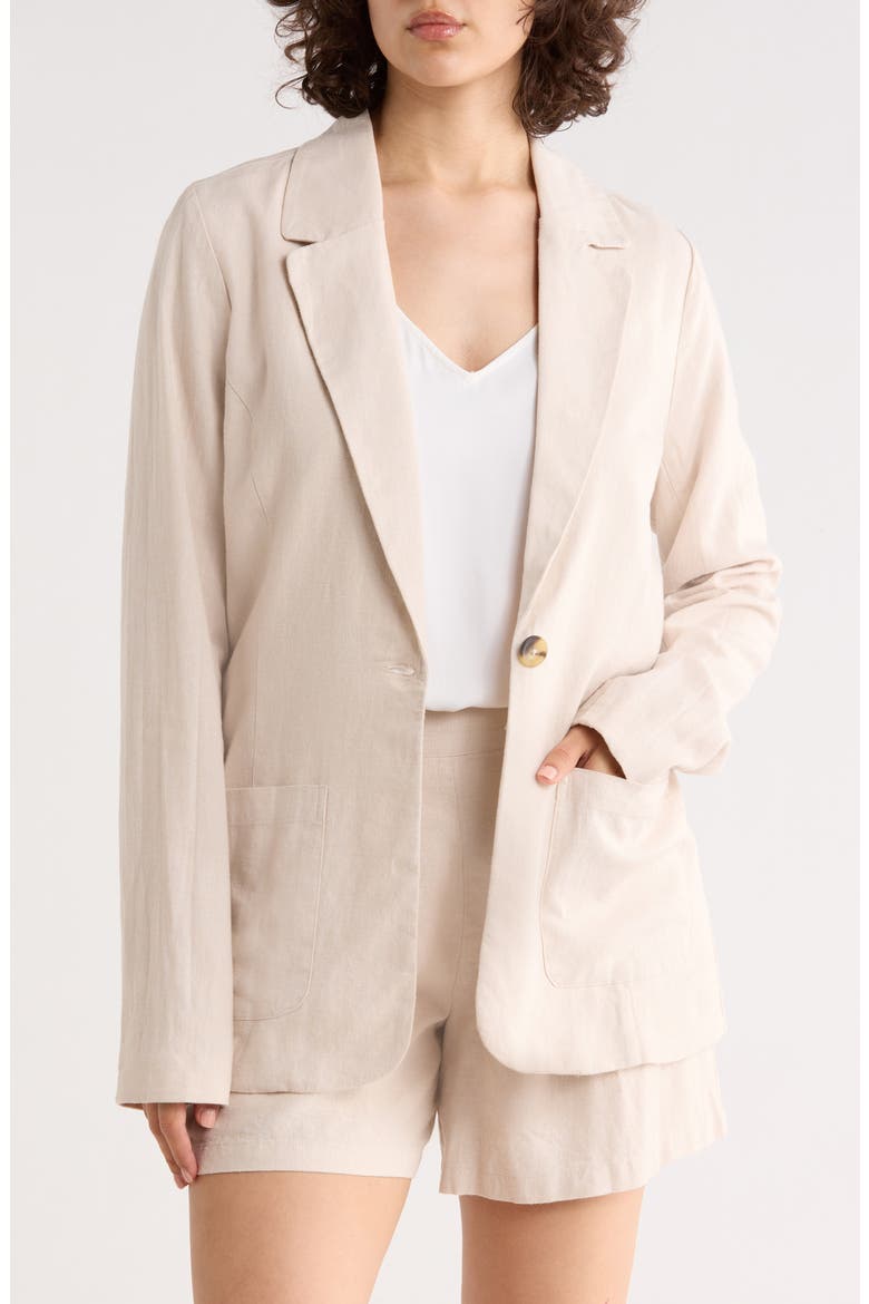 Bronson Linen Blend Blazer, Main, color, SAND