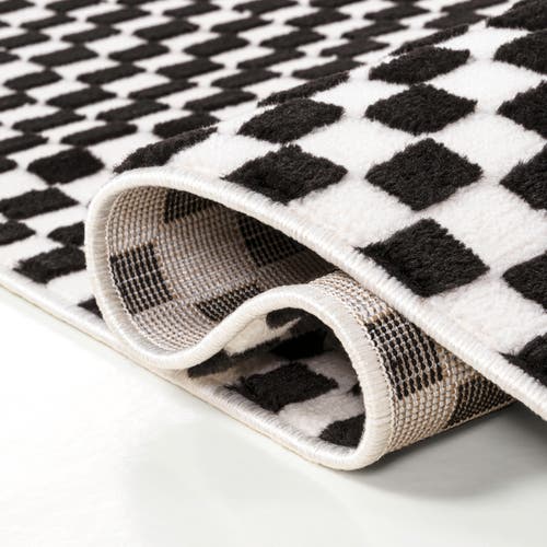 Jonathan Y Finn High-low Modern Minimalist Checkered Monotone Area Rug