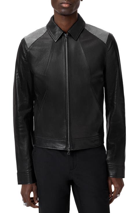 Hurst Mesh Detail Leather Jacket