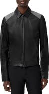 John Varvatos Hurst Mesh Detail Leather Jacket