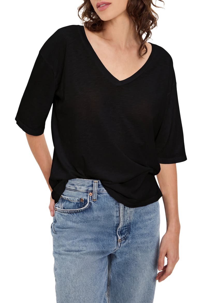 Liam V-Neck T-Shirt, Alternate, color, BLACK