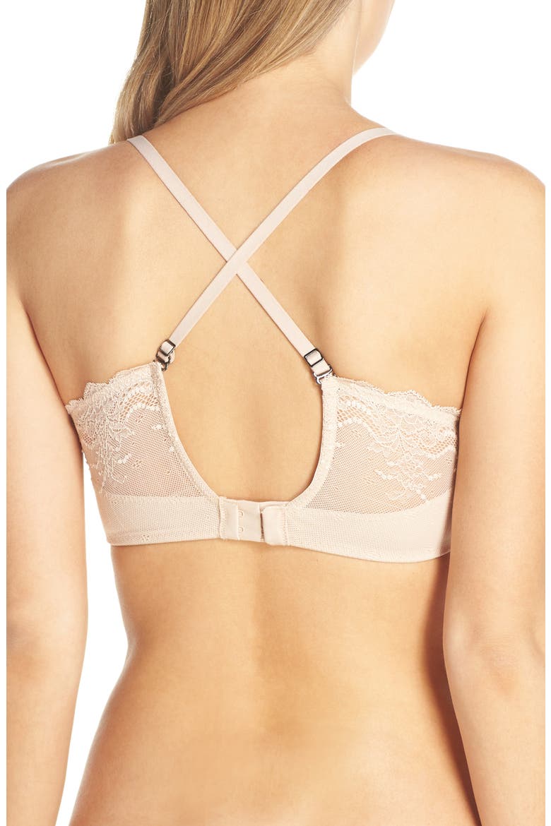 Undie-tectable Underwire Push-Up Plunge Bra, Alternate, color, SOFT NUDE