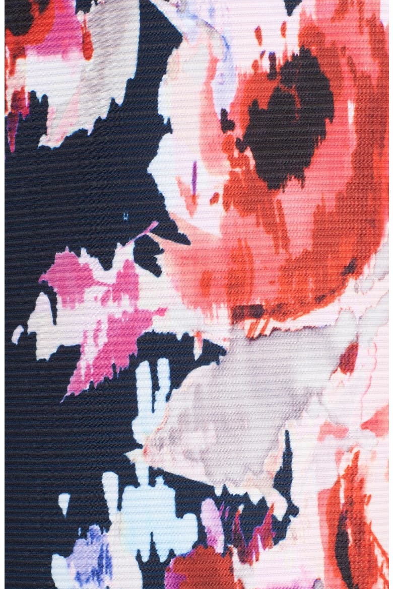 'hazy floral' print midi skirt, Alternate, color, INK MULTI