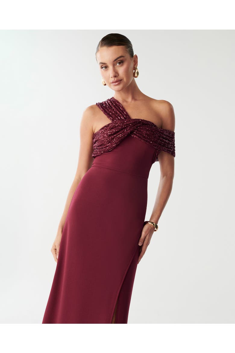 Trisha Maxi Dress, Alternate, color, Burgundy