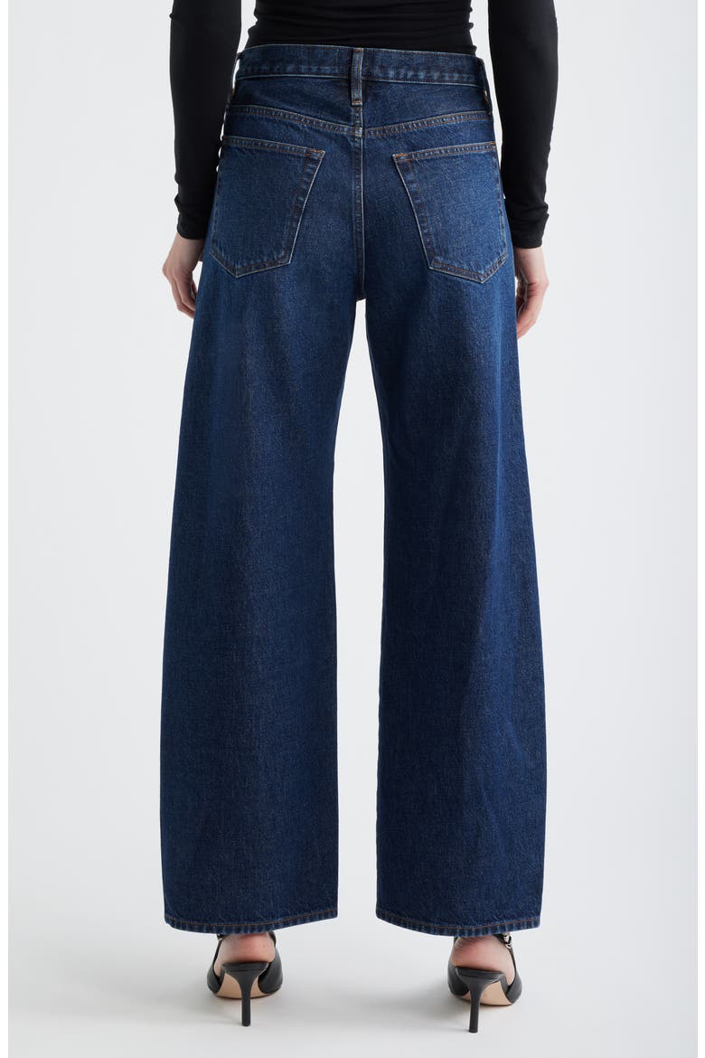 The Twisted Seam Bow High Waist Barrel Leg Jeans, Alternate, color, FORTIS