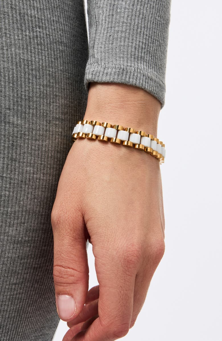 Ana Luisa Ora Ceramic Bracelet, Alternate, color, Gold / White