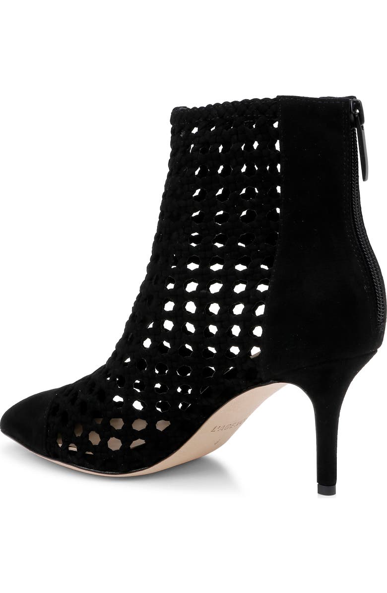 L'AGENCE Josefine Open Weave Bootie, Alternate, color, Black Suede