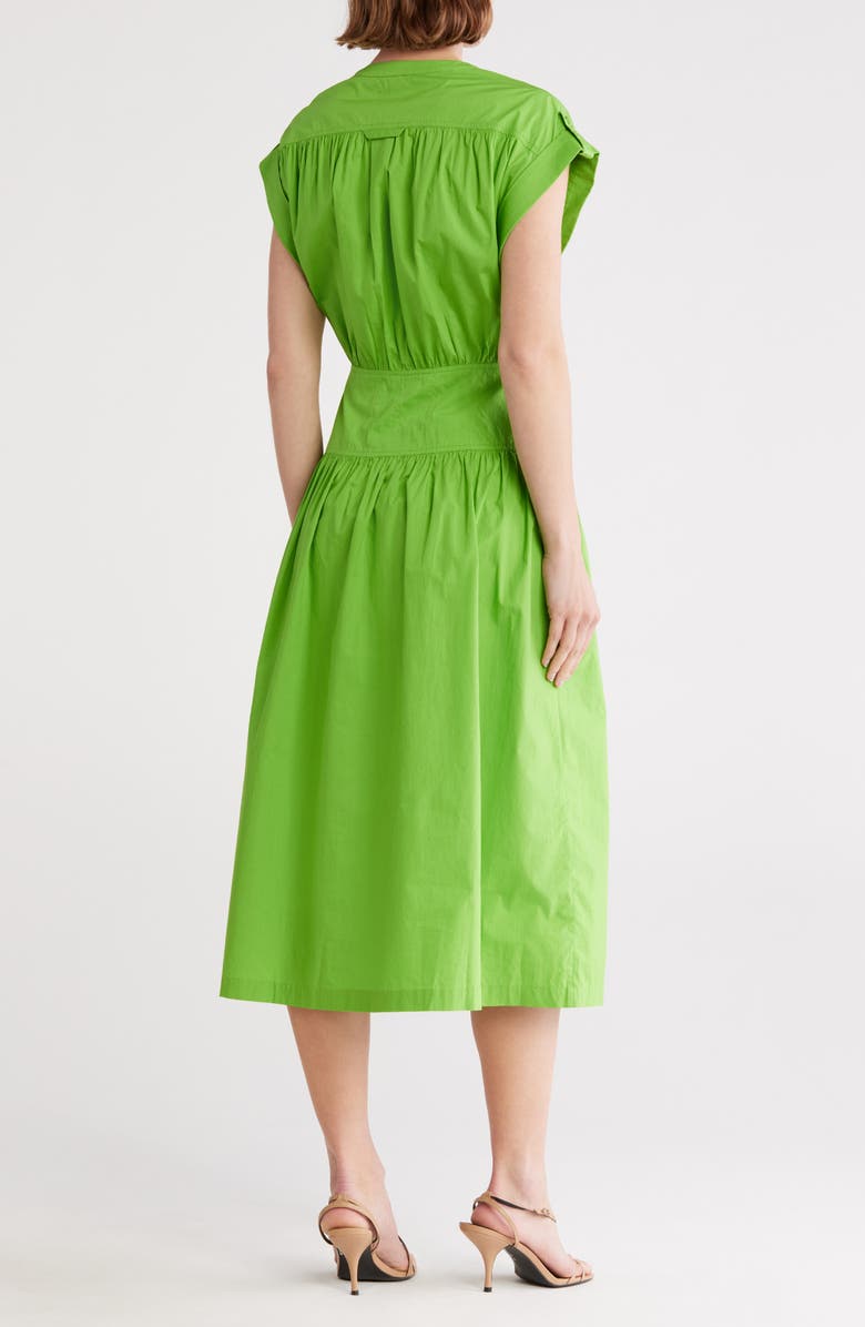 AREA STARS Cuff Button Front Dress, Alternate, color, Green