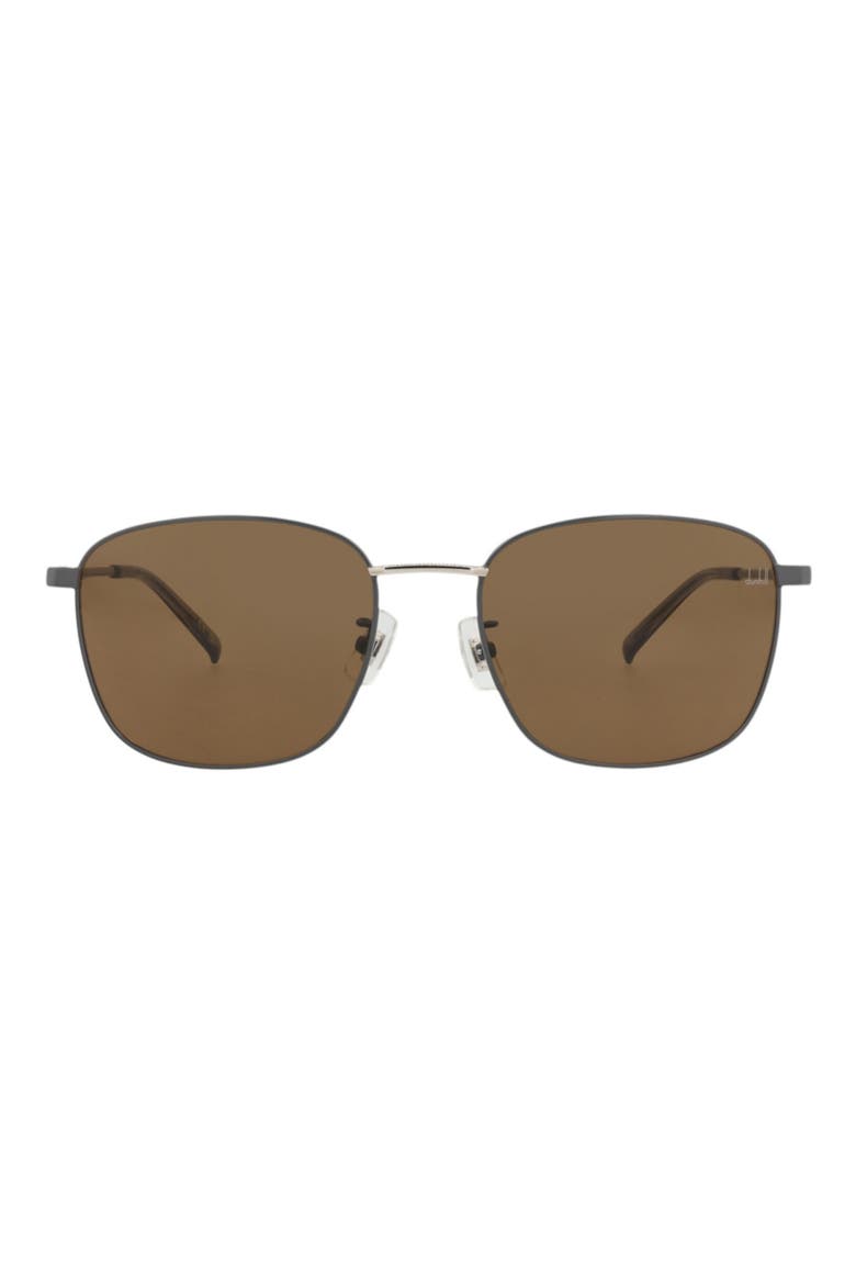 56mm Square Sunglasses, Main, color, GREY / BROWN
