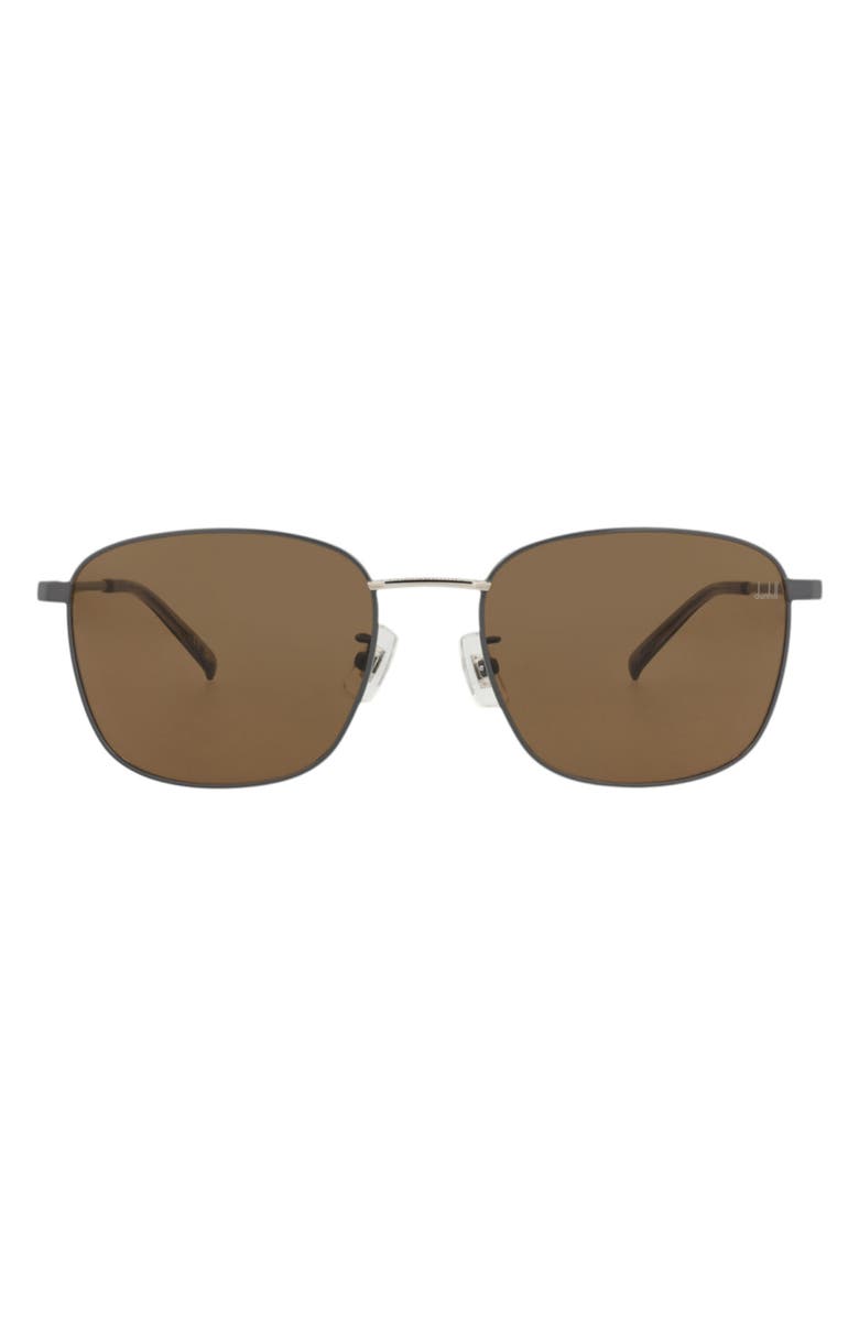 Dunhill 56mm Square Sunglasses, Main, color, Grey / Brown