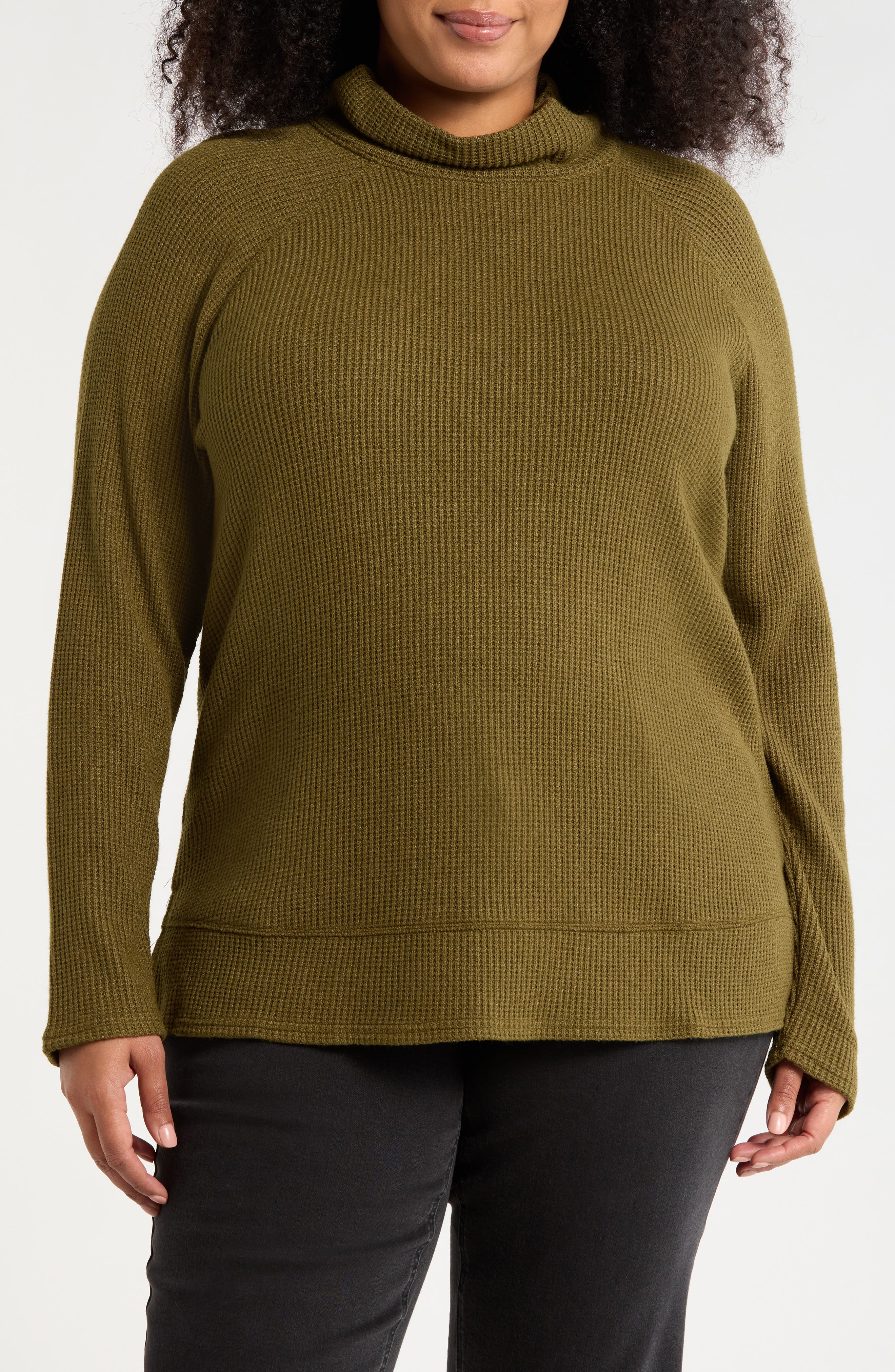 Caslon® Cozy Cowl Neck Waffle Stitch Top