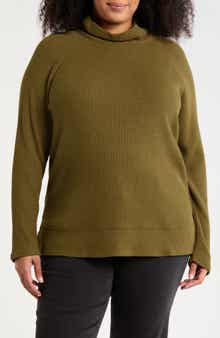 Caslon® Cozy Cowl Neck Waffle Stitch Top