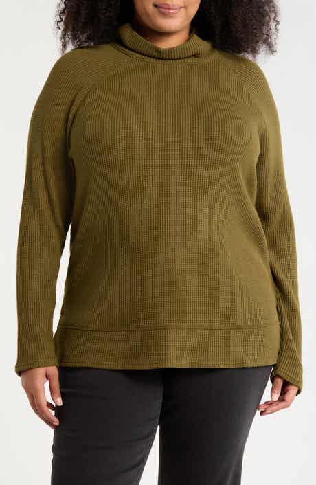 Caslon® Cozy Cowl Neck Waffle Stitch Top