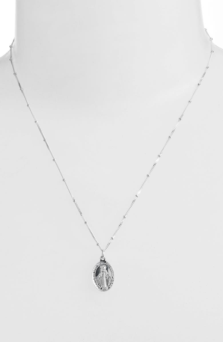 Argento Vivo Sterling Silver Blessed Mother Pendant Necklace, Alternate, color, 