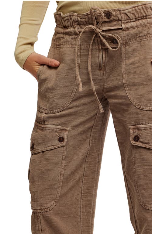 Free People Park Ave Cotton Cargo Pants In Brown