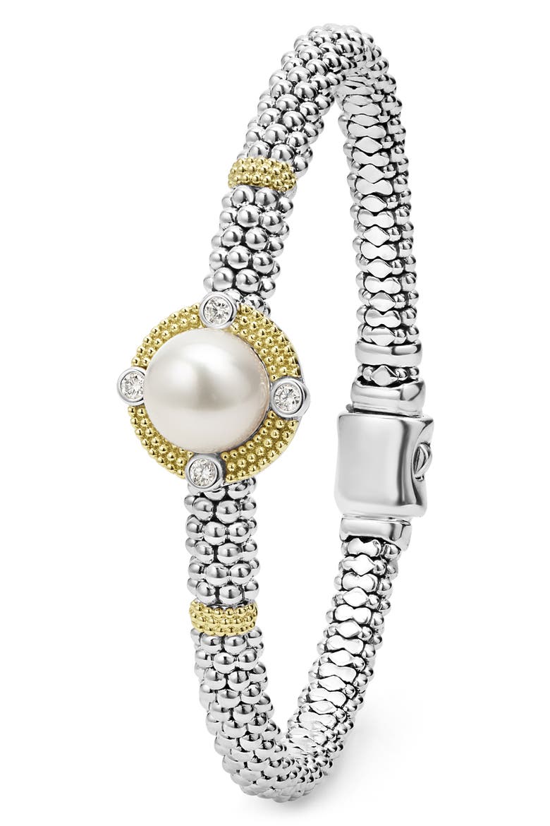 Luna Freshwater Pearl & Diamond Lux Rope Bracelet, Alternate, color, SILVER