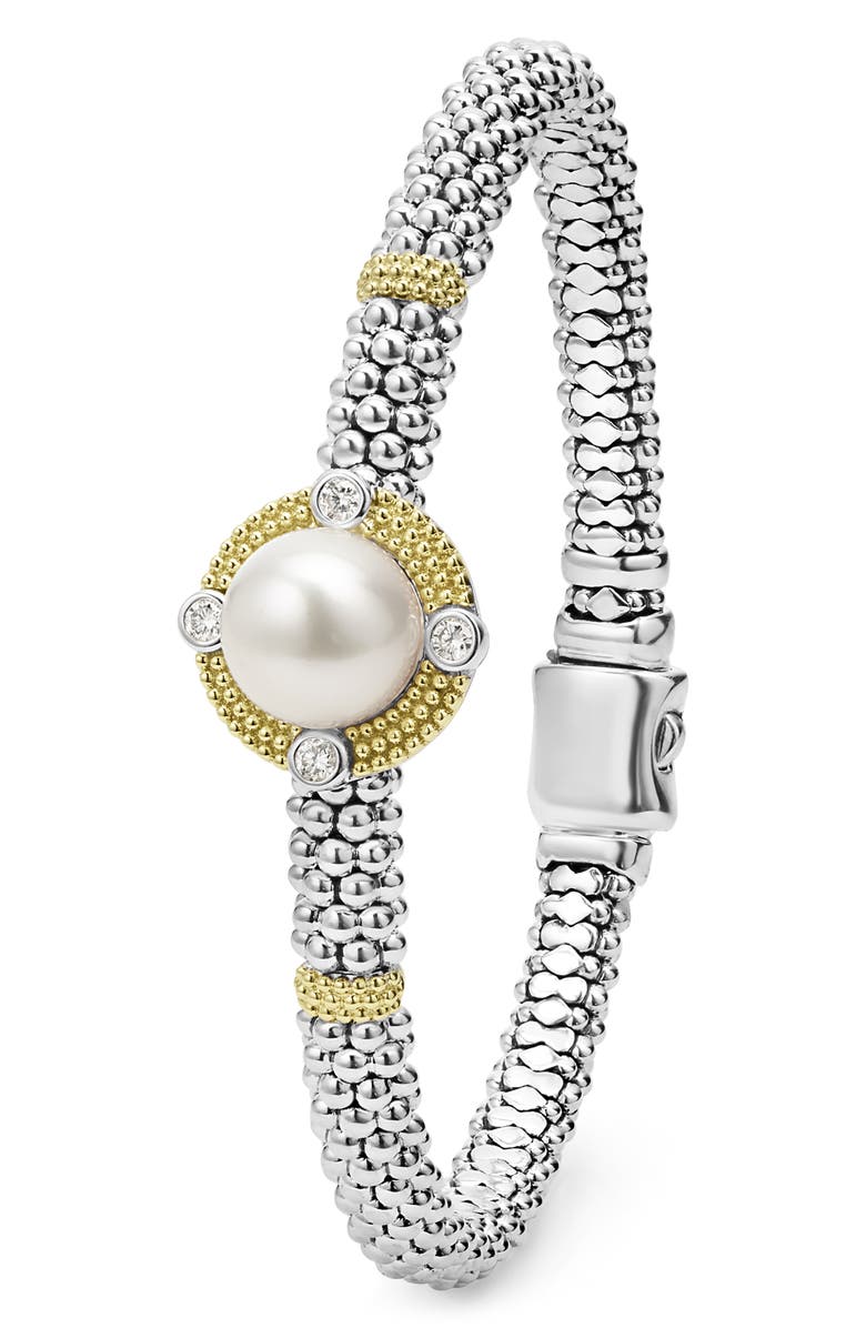 LAGOS Luna Freshwater Pearl & Diamond Lux Rope Bracelet, Alternate, color, Silver