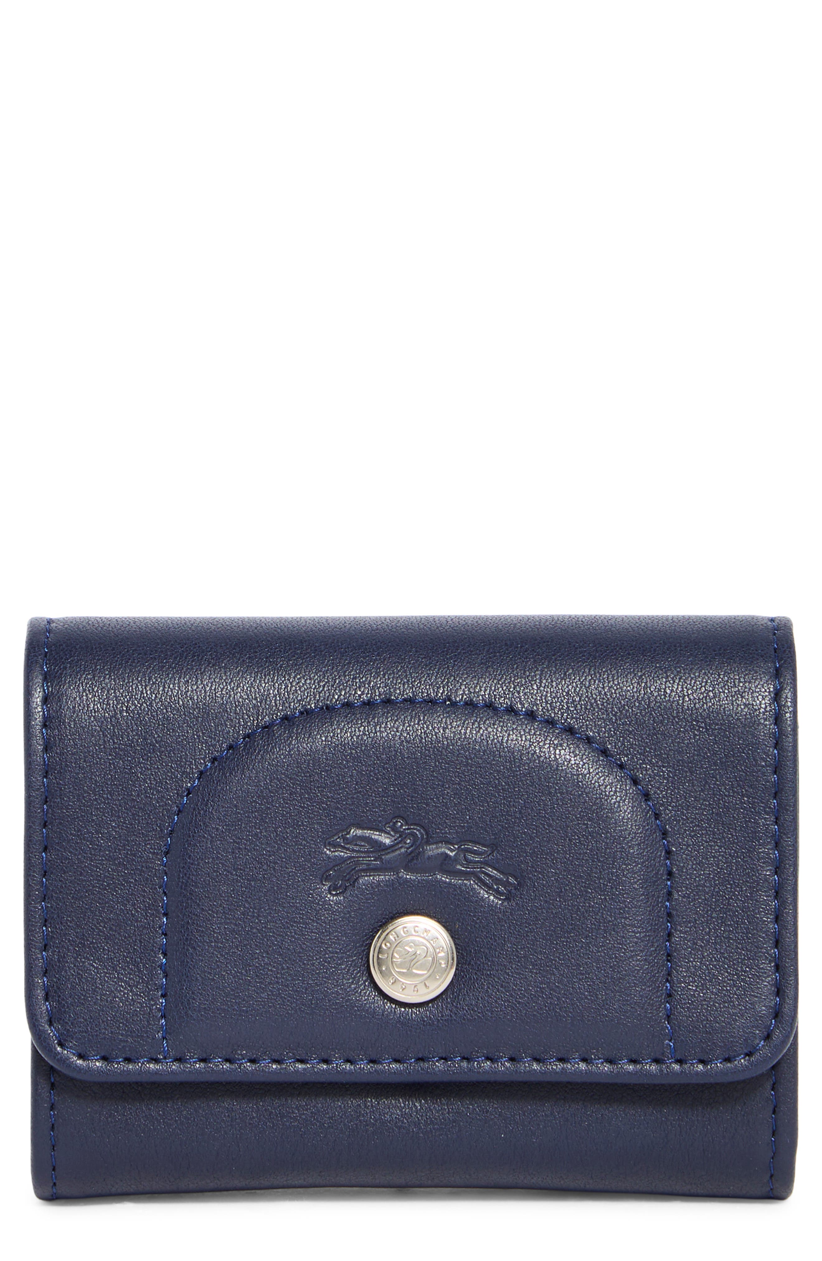 Longchamp Le Pliage Leather Flap Card Case