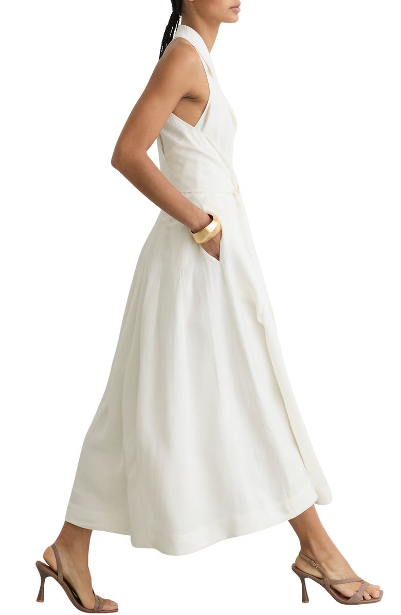 Reiss Tor Tie Waist Sleeveless Maxi Dress, Alternate, color, Ivory