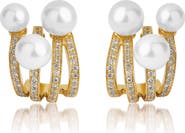 Hueb Spectrum Pearl Huggie Earrings