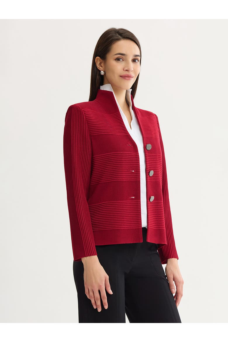 Tailored Ottoman Stitch Knit Jacket, Alternate, color, Scarlet Red