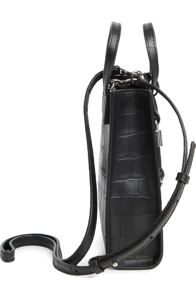 Marc Jacobs Micro Tote Croc Embossed Leather Crossbody Bag, Alternate, color,