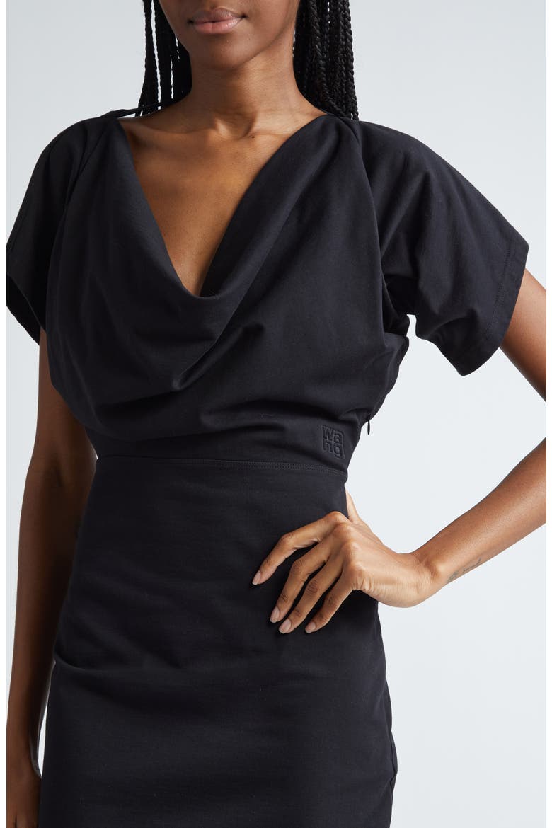 Cowl Neck Knit Dress, Alternate, color, BLACK