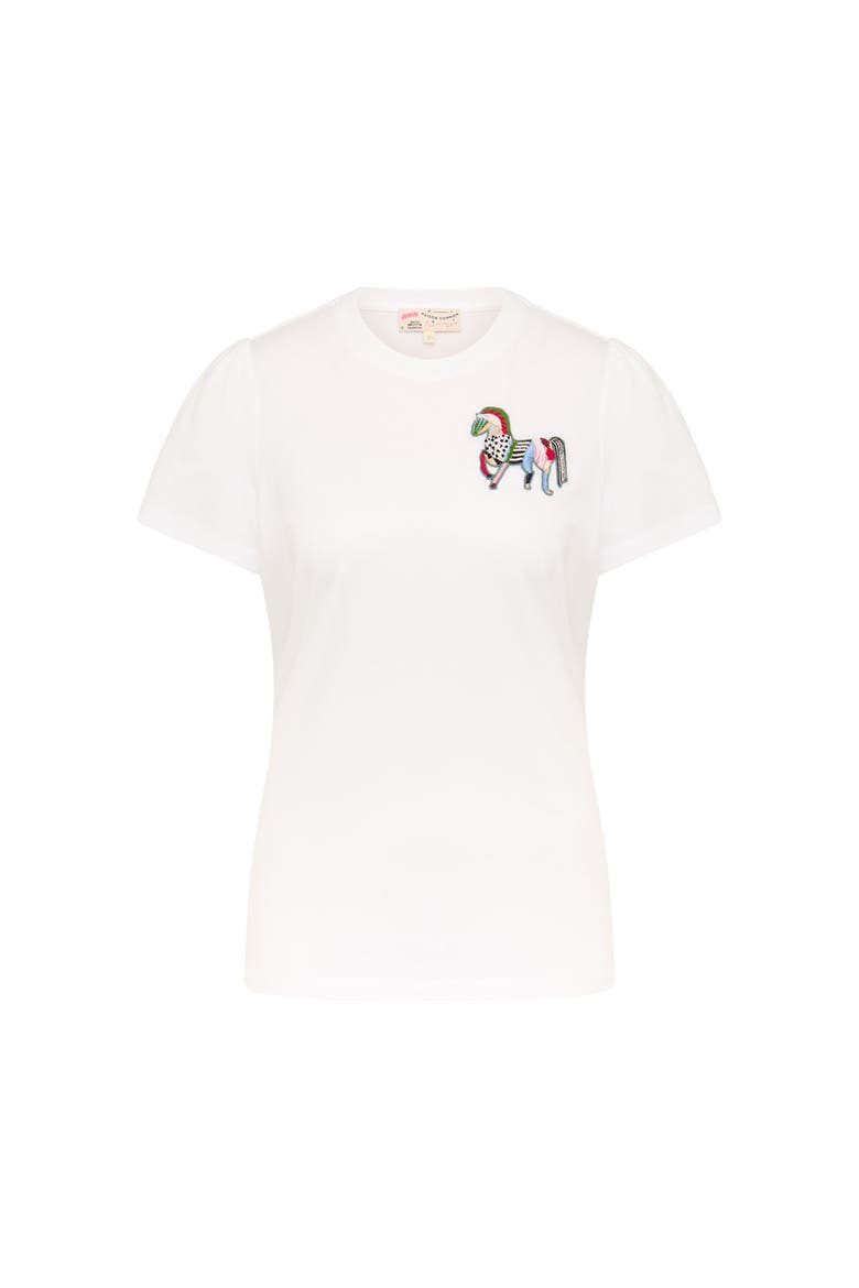 Cotton T-Shirt With Embroidery zebra motif, Main, color, Zebra Motif