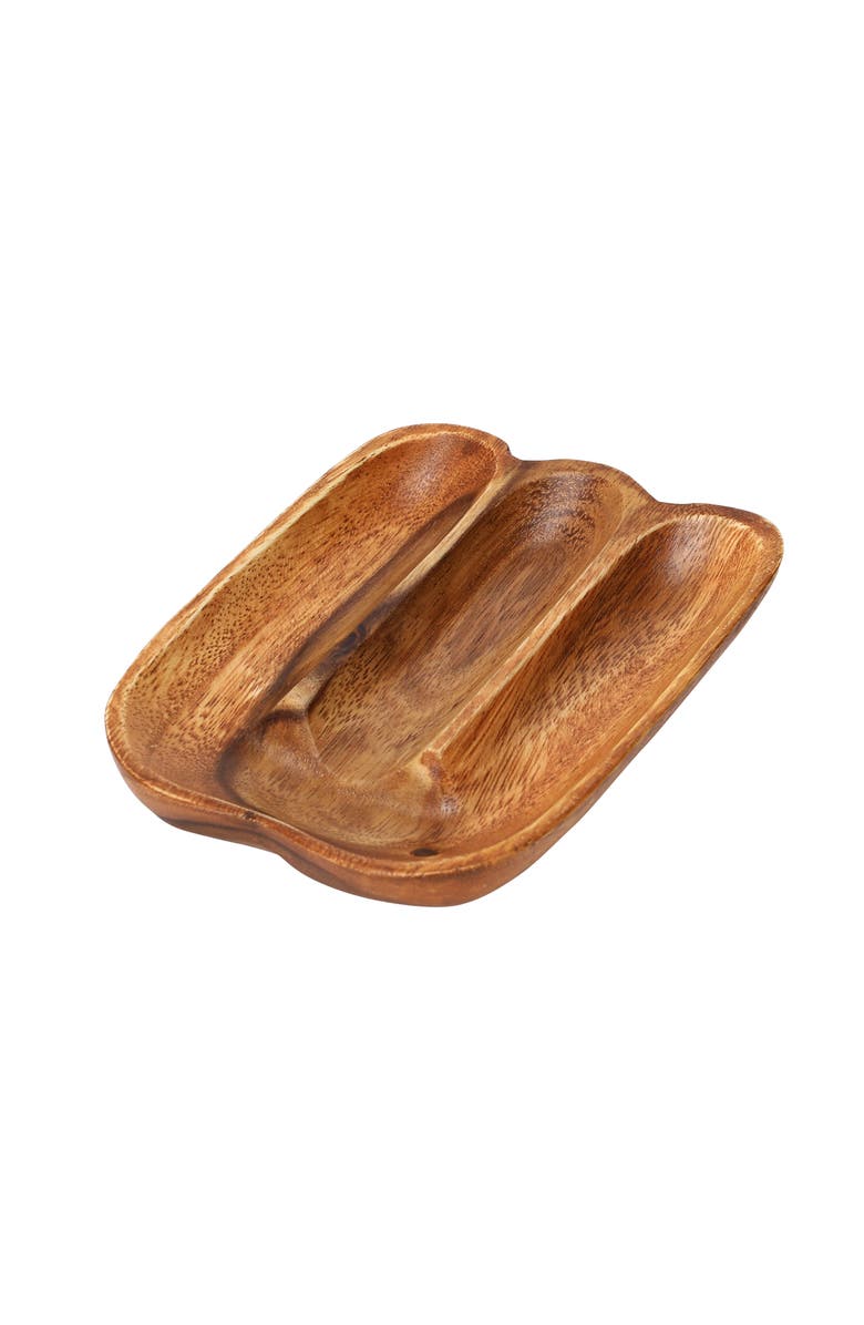 Storied Home Acacia Wood Divided Tray, Main, color, Natural