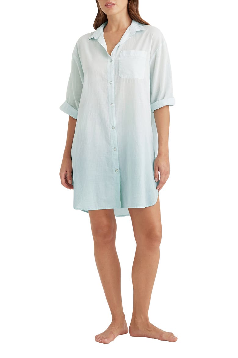 Ombré Cotton Voile Nightshirt, Main, color, EGGSHELL