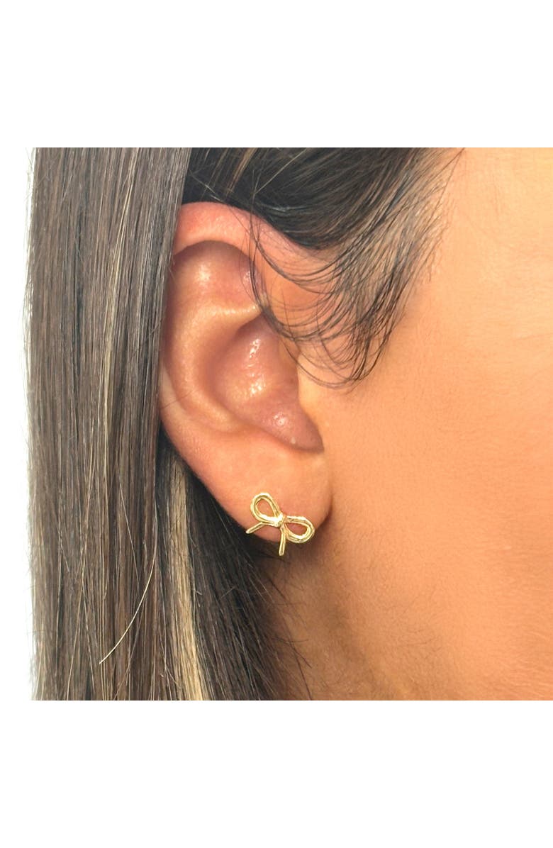 The Lovery Fine Jewelry Gold Bow Stud Earrings, Alternate, color, Yellow Gold
