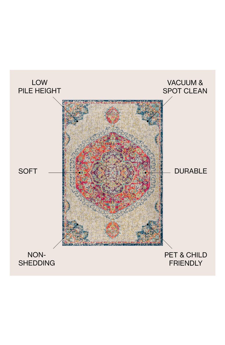 JONATHAN Y Bohemian FLAIR Boho Vintage Medallion Area Rug, Alternate, color, Cream/Orange