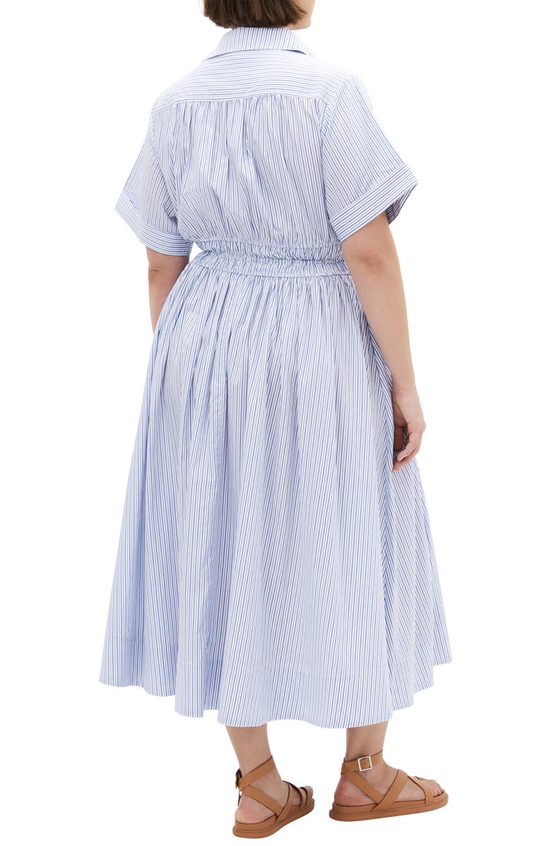 City Chic Lana Stripe Short Sleeve Cotton Shirtdress, Alternate, color,