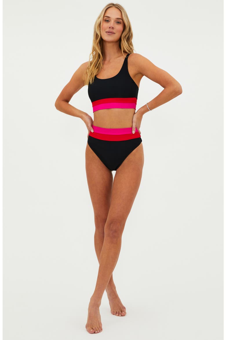 Mackenzie Colorblock Bikini Top, Alternate, color, BLACK MULTI