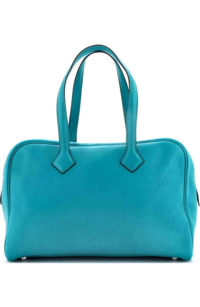 Pre-Owned Hermes Victoria II Bag Clemence 35, Alternate, color, Bleu Paon