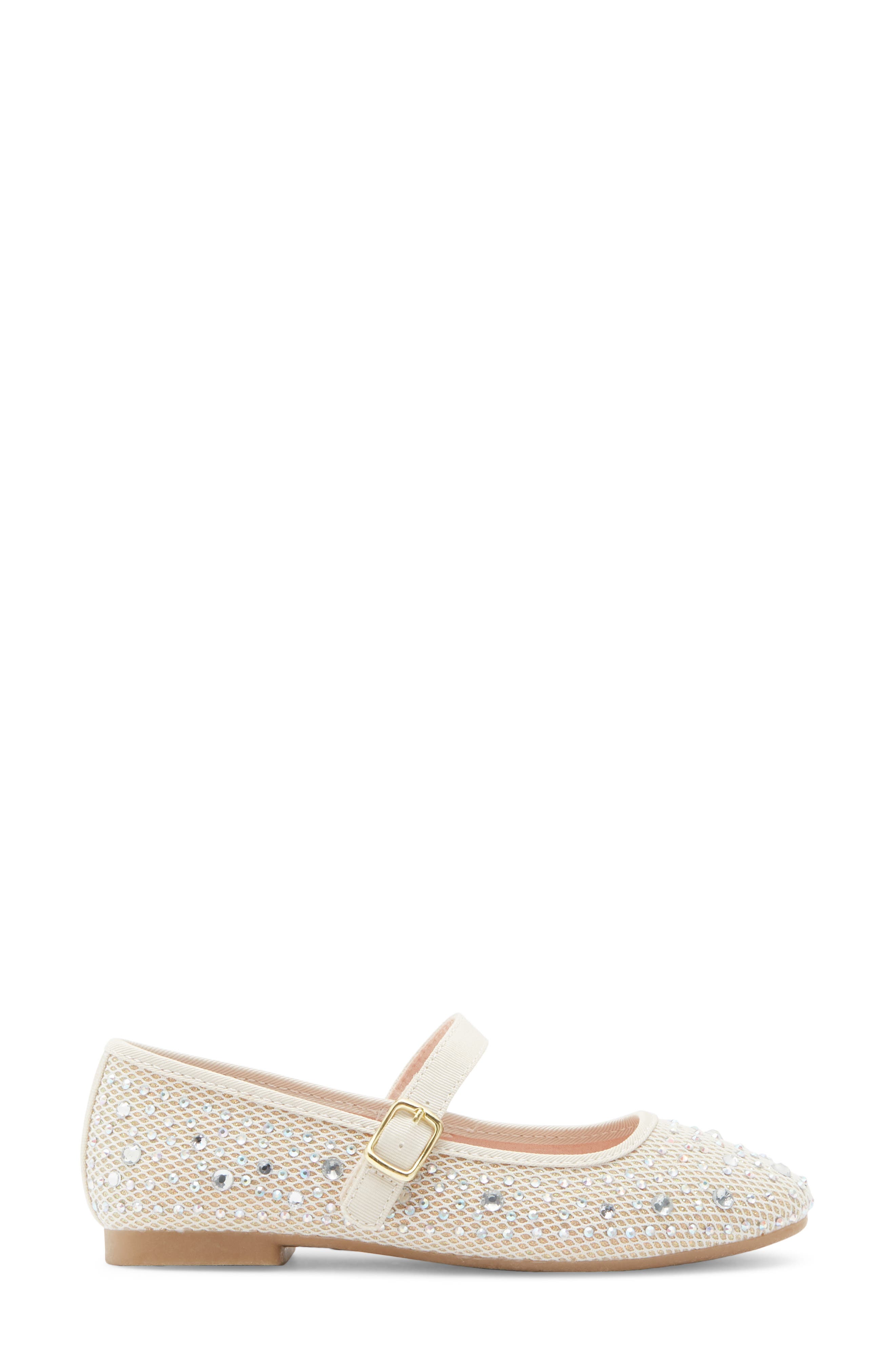 Kids' Rhinestone Mesh Mary Jane Flat, Alternate, color, BEIGE SAND