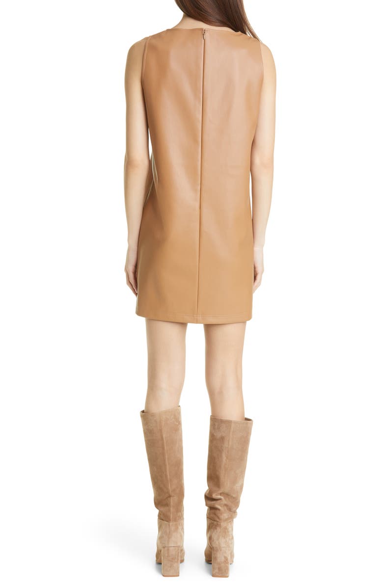 Theory Faux Leather Sleeveless Shift Dress, Alternate, color,