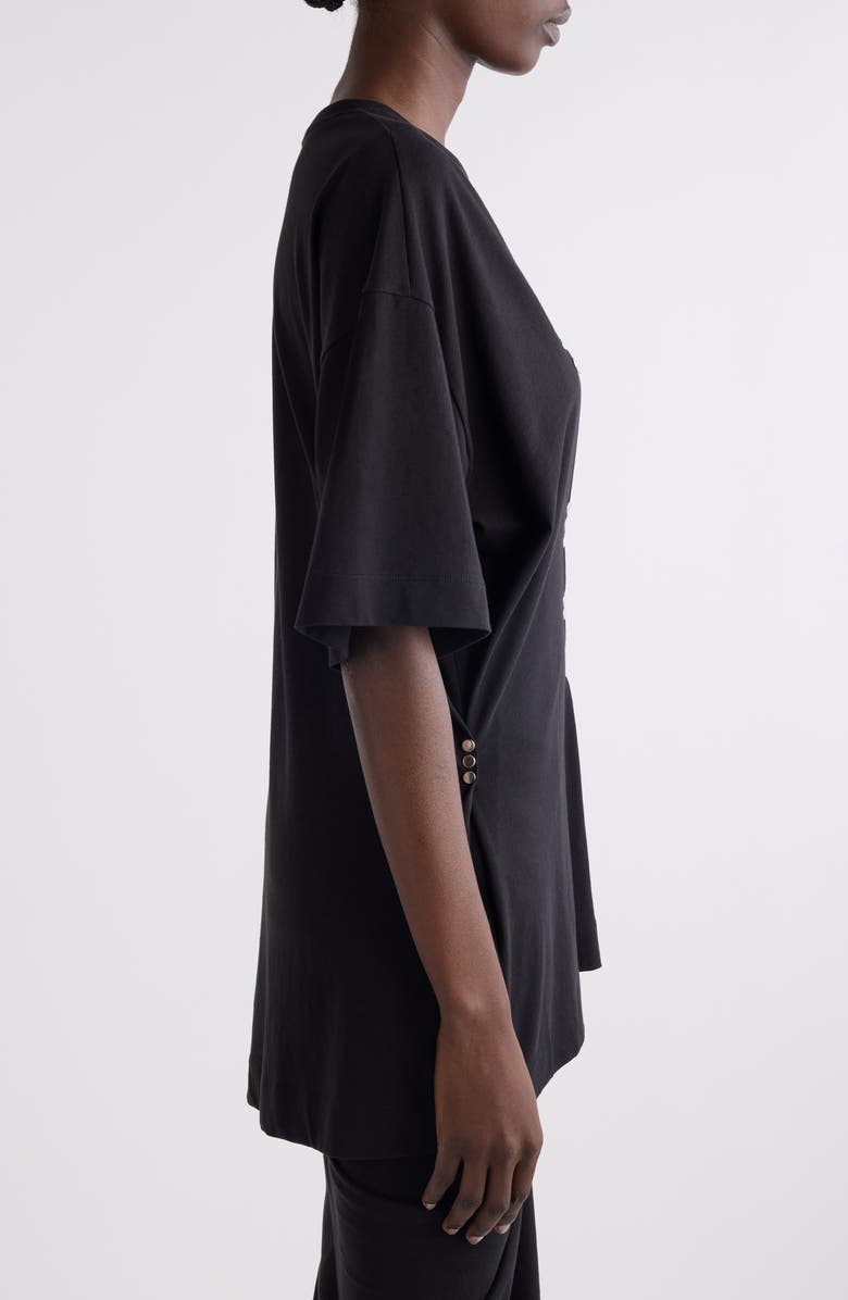 Dries Van Noten Embellished Draped Cotton T-Shirt, Alternate, color,