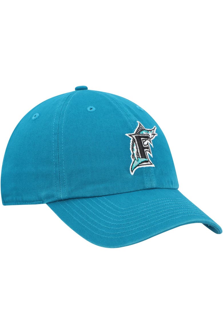 Men's '47 Teal Florida Marlins Cooperstown Collection Clean Up Adjustable Hat, Alternate, color, Teal