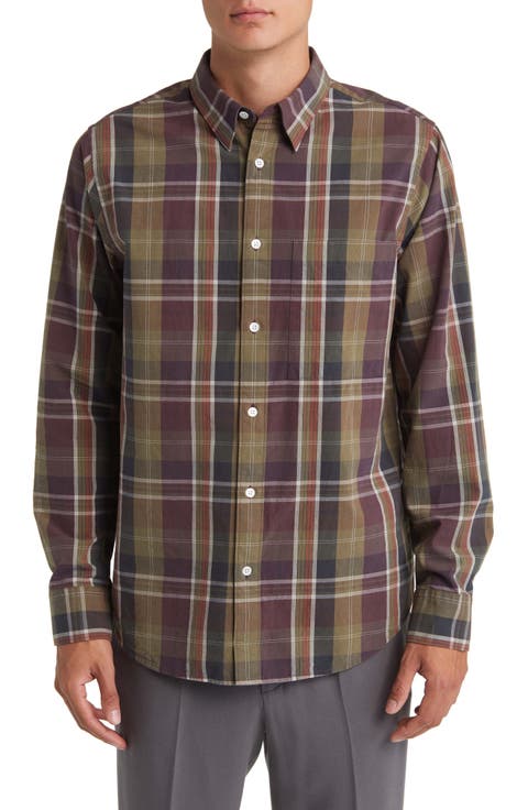 Cohen 5204 Plaid Organic Cotton Poplin Button-Up Shirt