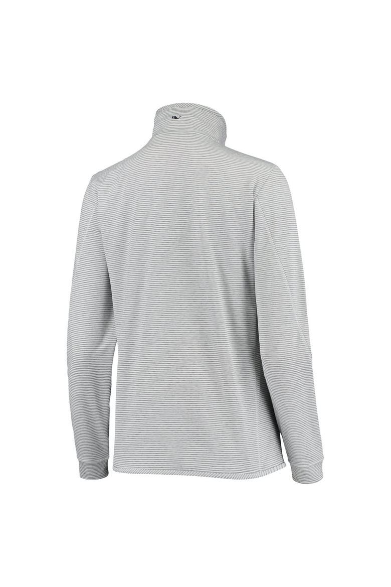 Women's Vineyard Vines Heather Gray New York Yankees Stripe Sankaty Half-Zip Pullover Top, Alternate, color, Heather Gray