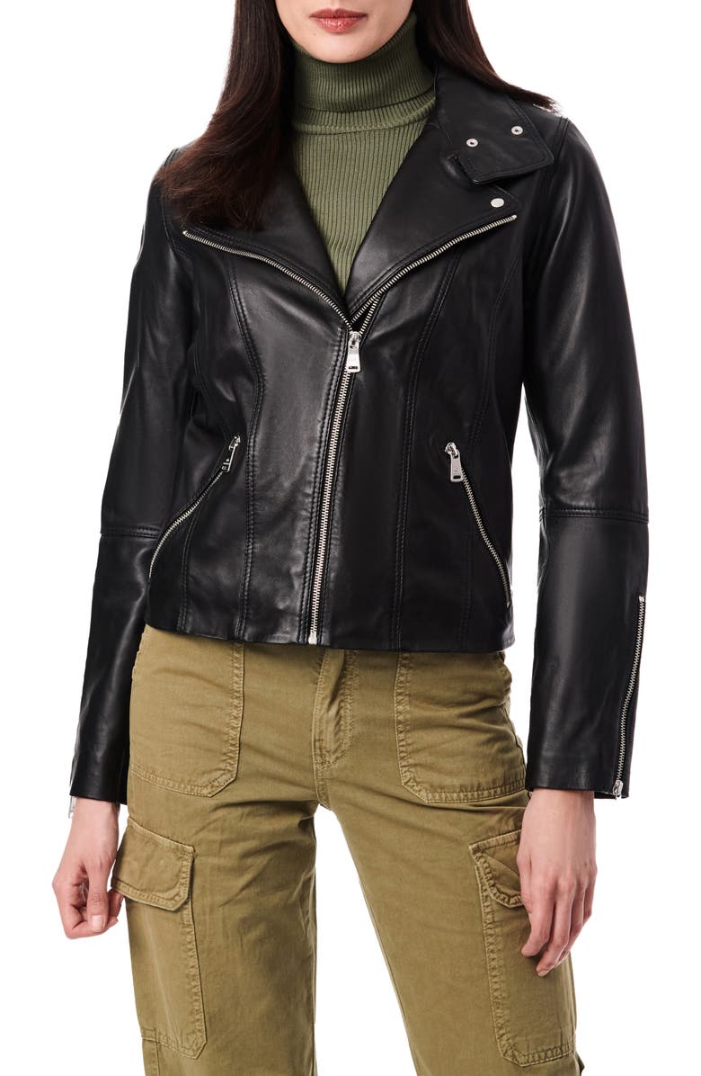 Bernardo Leather Moto Jacket, Main, color,