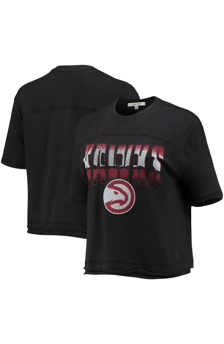 Junk Food Women's Junk Food Black Atlanta Hawks Gradient Crop Top, Alternate, color,