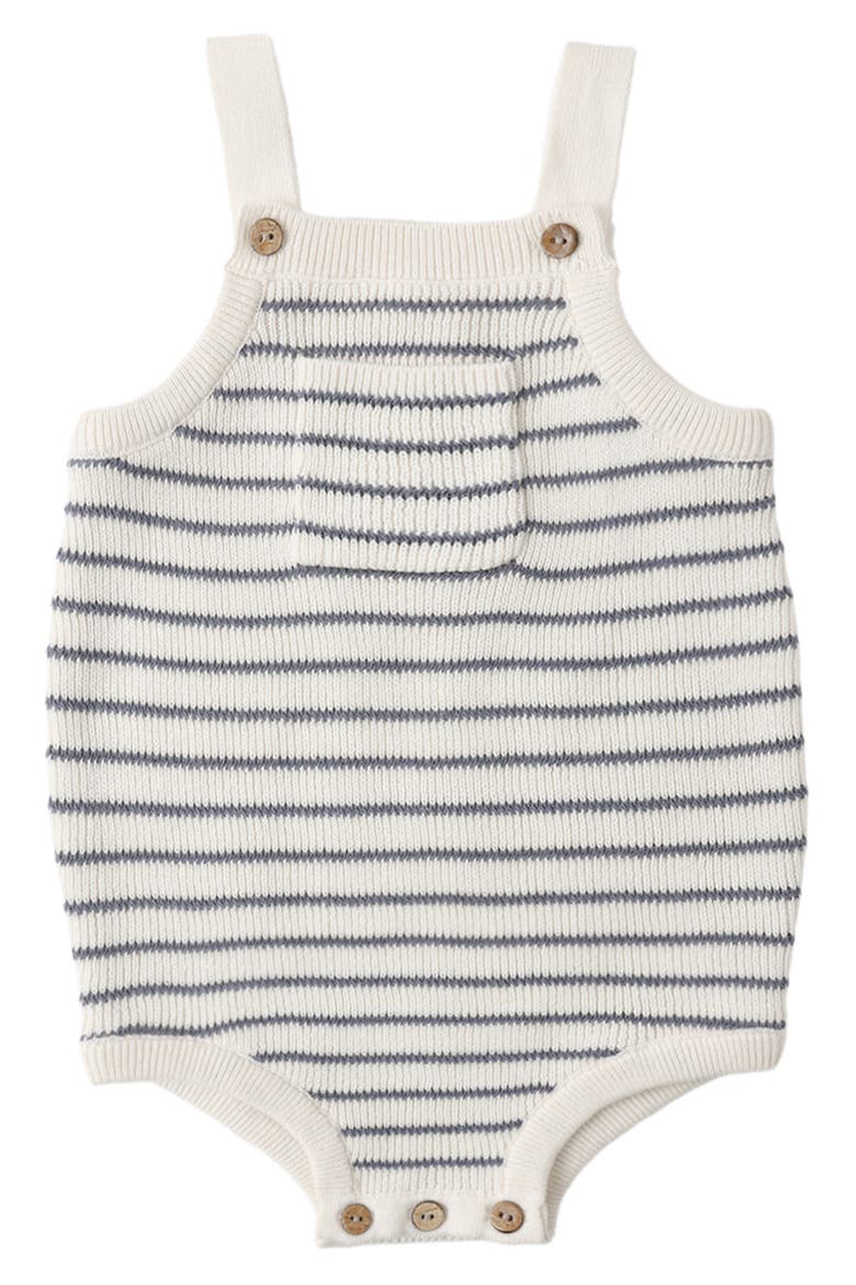 Ashton Stripe Cotton Knit Romper, Main, color, IVORY