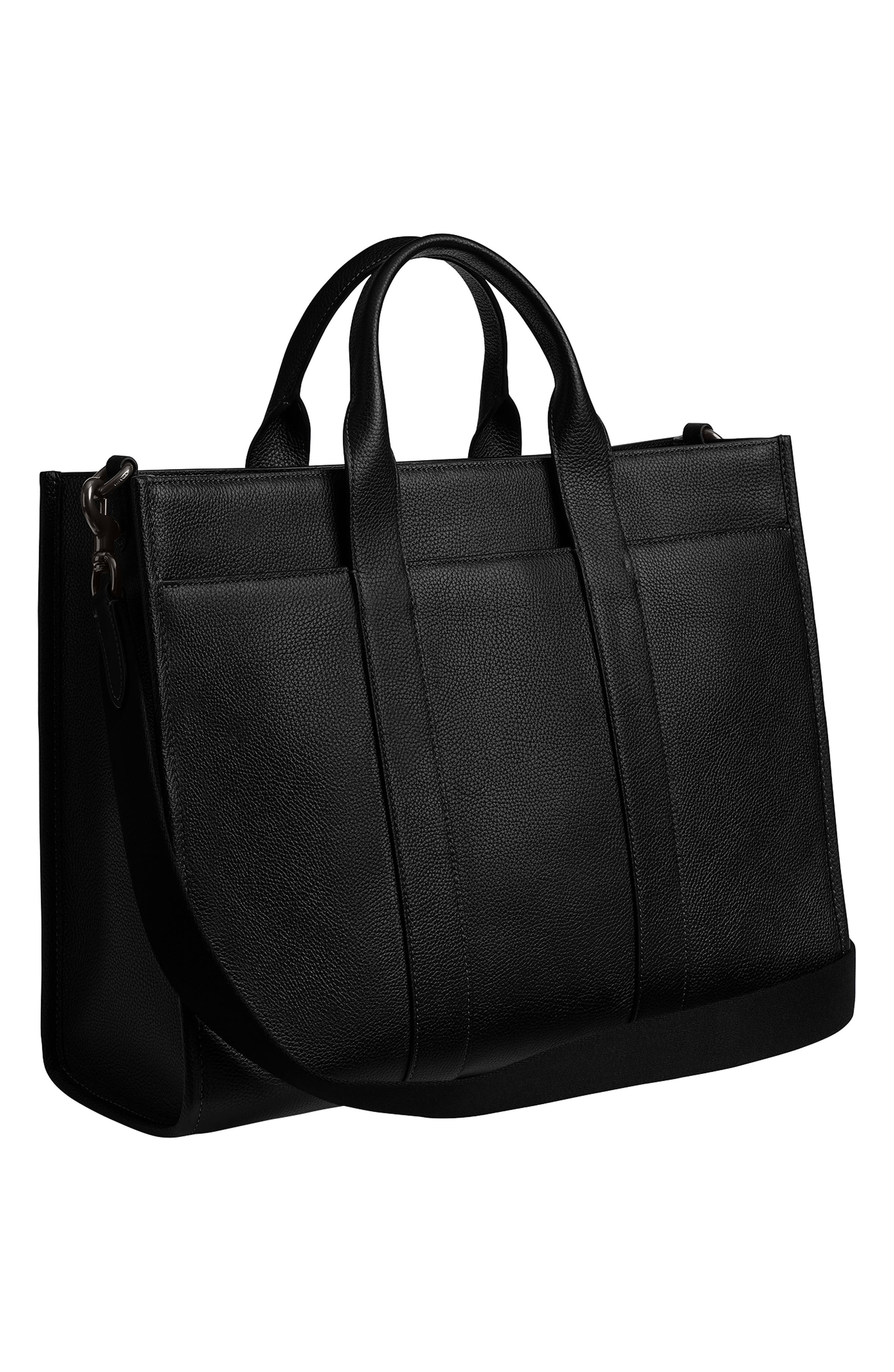 COACH Wesley Polished Pebble Leather Tote, Alternate, color, 