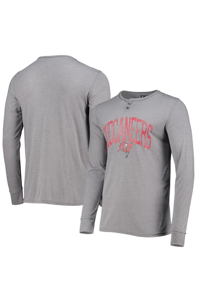 CONCEPTS SPORT Men's Concepts Sport Gray Tampa Bay Buccaneers Takeaway Henley Long Sleeve Sleep T-Shirt, Main, color, 
