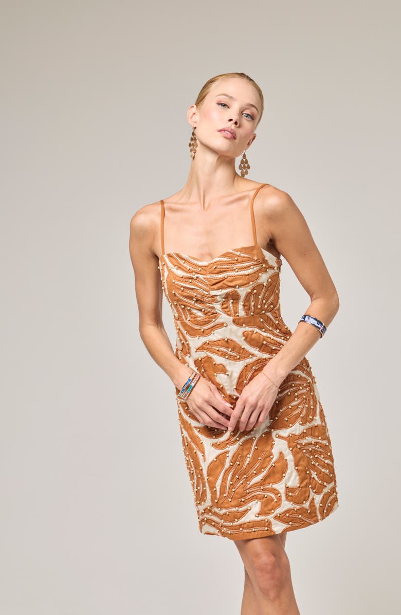 BTB Los Angeles Alex Dress, Alternate, color, Cream/Camel